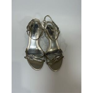 Silver Sequin Evening Cocktail Heels Size 6